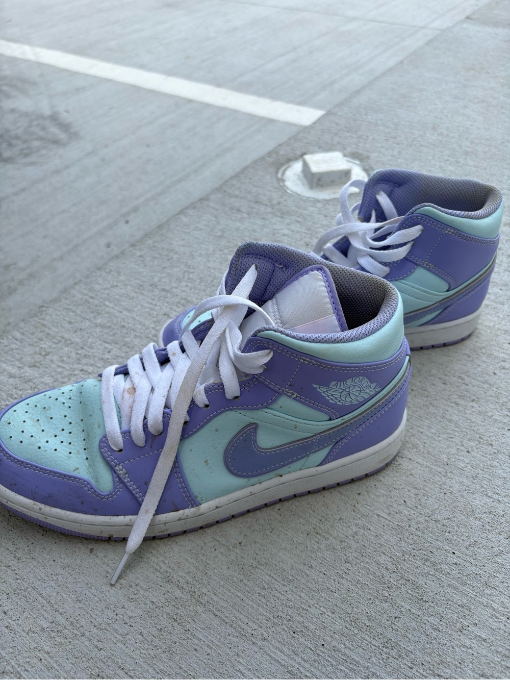 Nike Women's High-Top Sneakers in Lavender and Mint - Picture 3 of 5